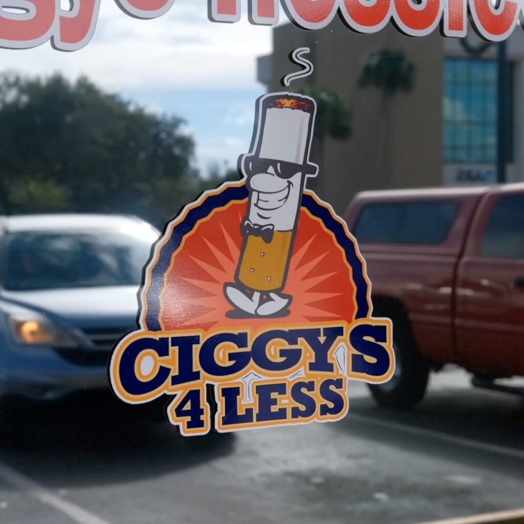 Ciggys 4 Less Sign