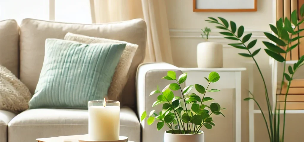 Odor Control Candles in a Modern Living Room