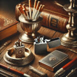 vintage display of classic smoking accessories