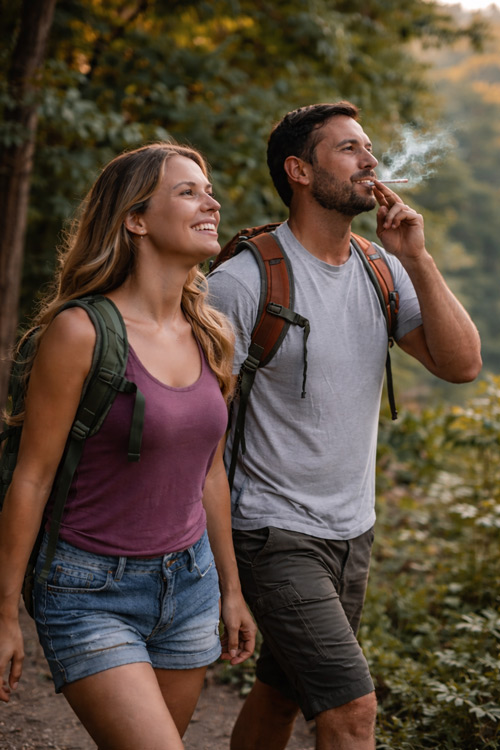 How to Recreate Your Favorite Cigarette Flavor with RYO at Ciggys4Less 8 hiking and enjoying a smoke